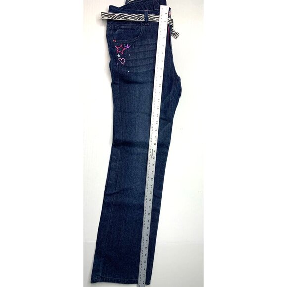 Canyon River Blues Girls 16 Dark Denim Jeans Heart Star Peace Sign embellished Z - Picture 4 of 7